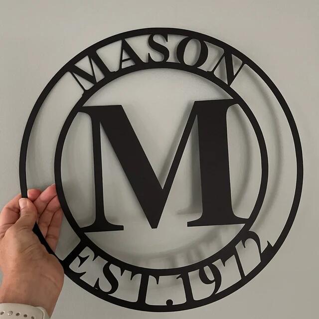 Personalized Family Name Metal Sign - Wedding Gifts