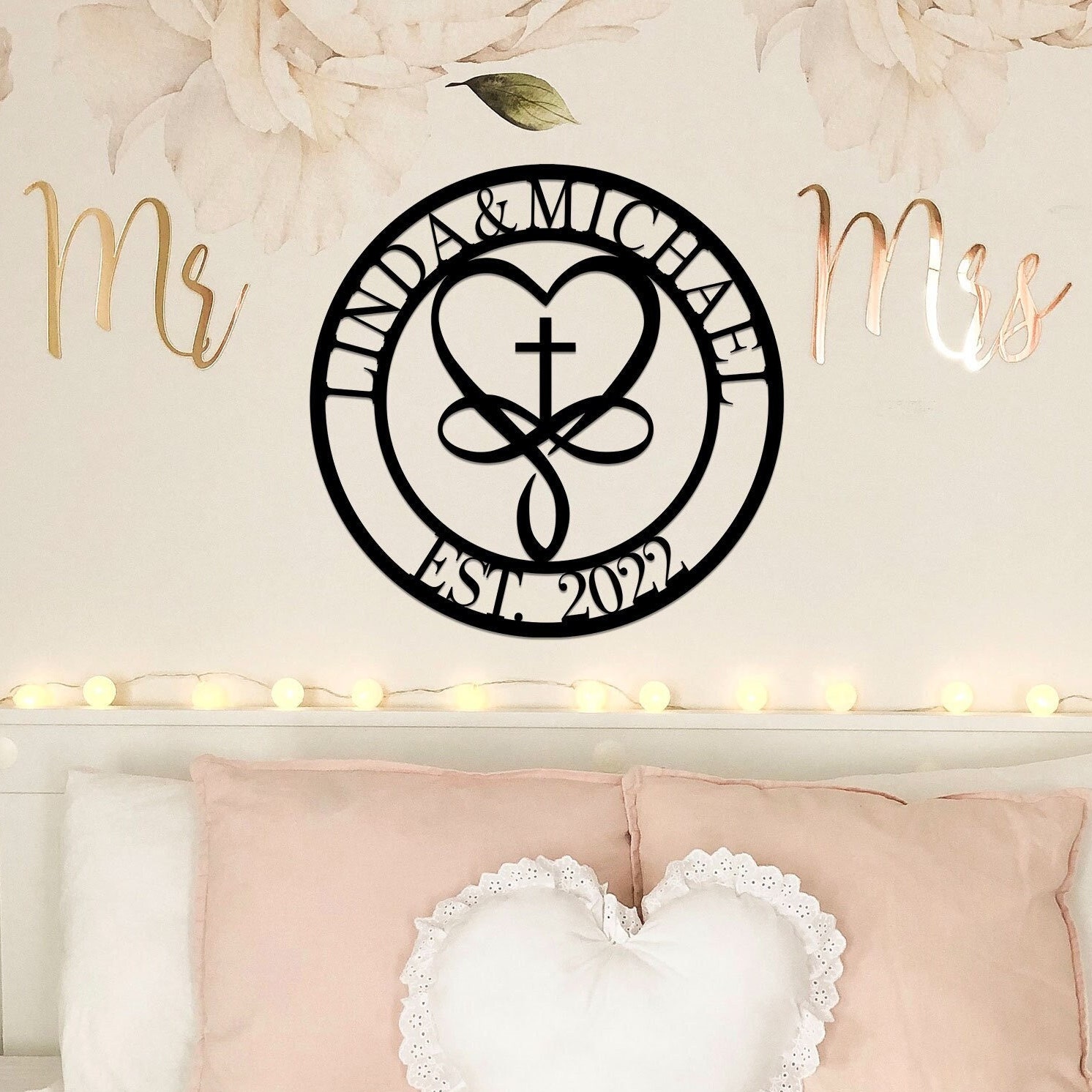 Customized love metal sign, anniversary wedding gift