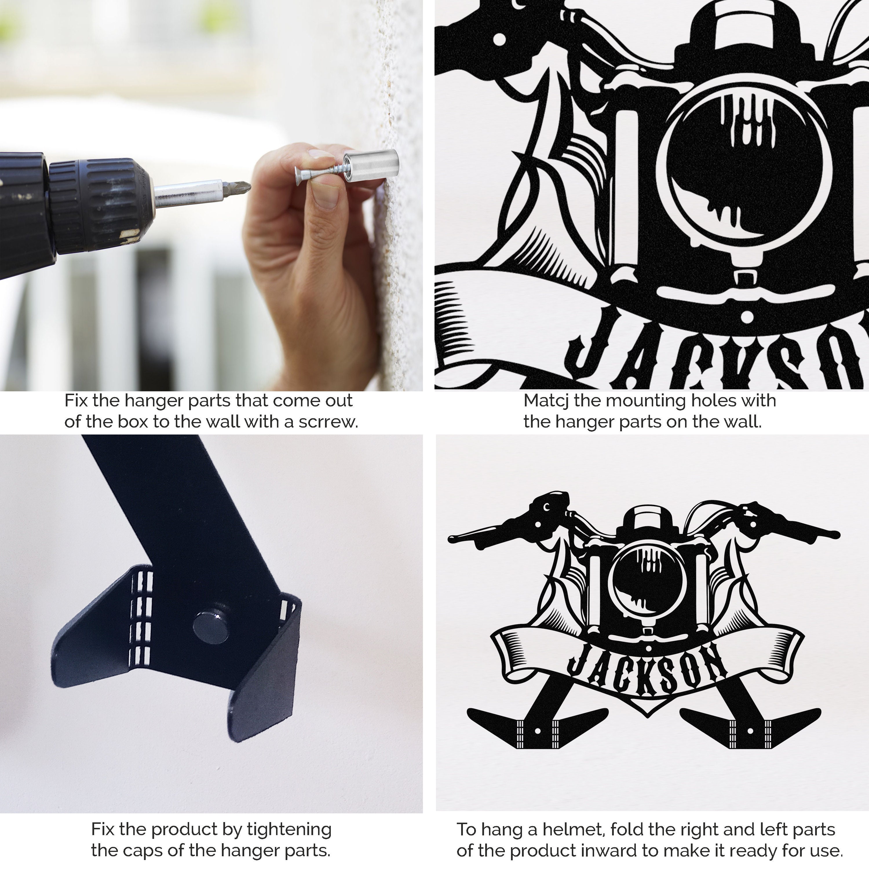 Custom Helmet Holder, Motorcycle Decor