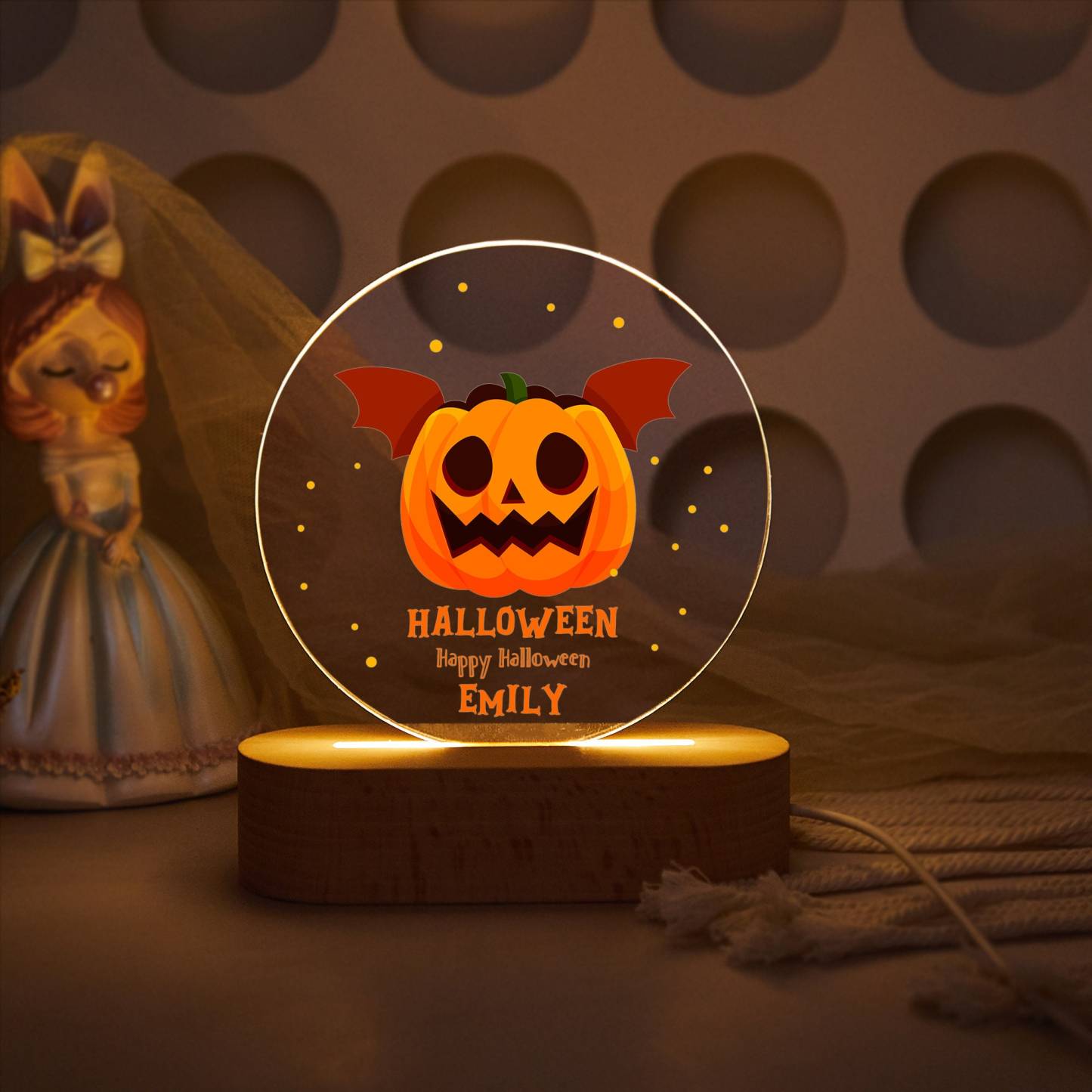 Halloween Pumpkin Night Light,Happy Halloween Decor