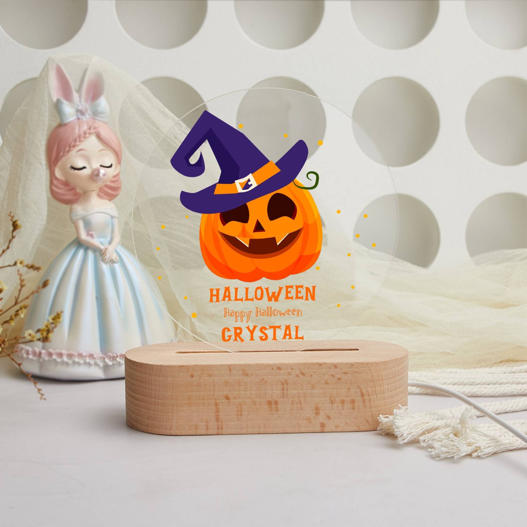 Halloween Pumpkin Night Light,Happy Halloween Decor