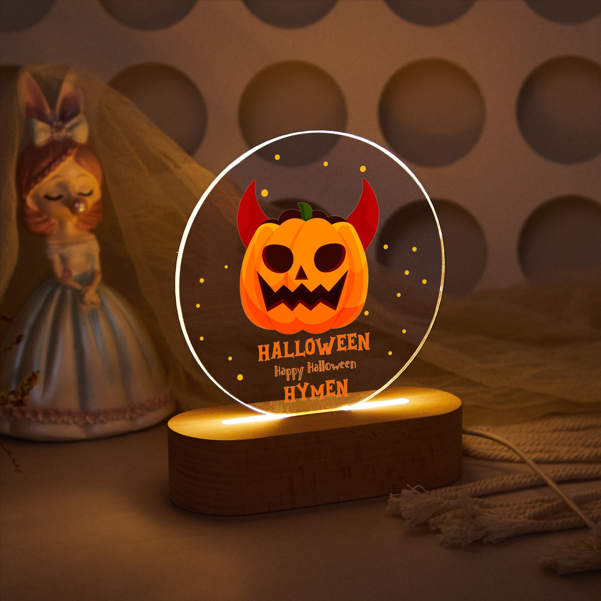 Halloween Pumpkin Night Light,Happy Halloween Decor
