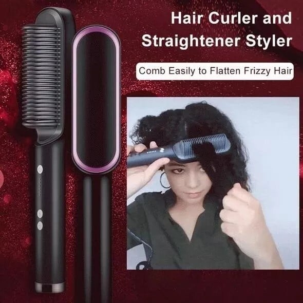 (50% OFF) Hair Curler And Straightener Brush-Buy 2 Free Shipping