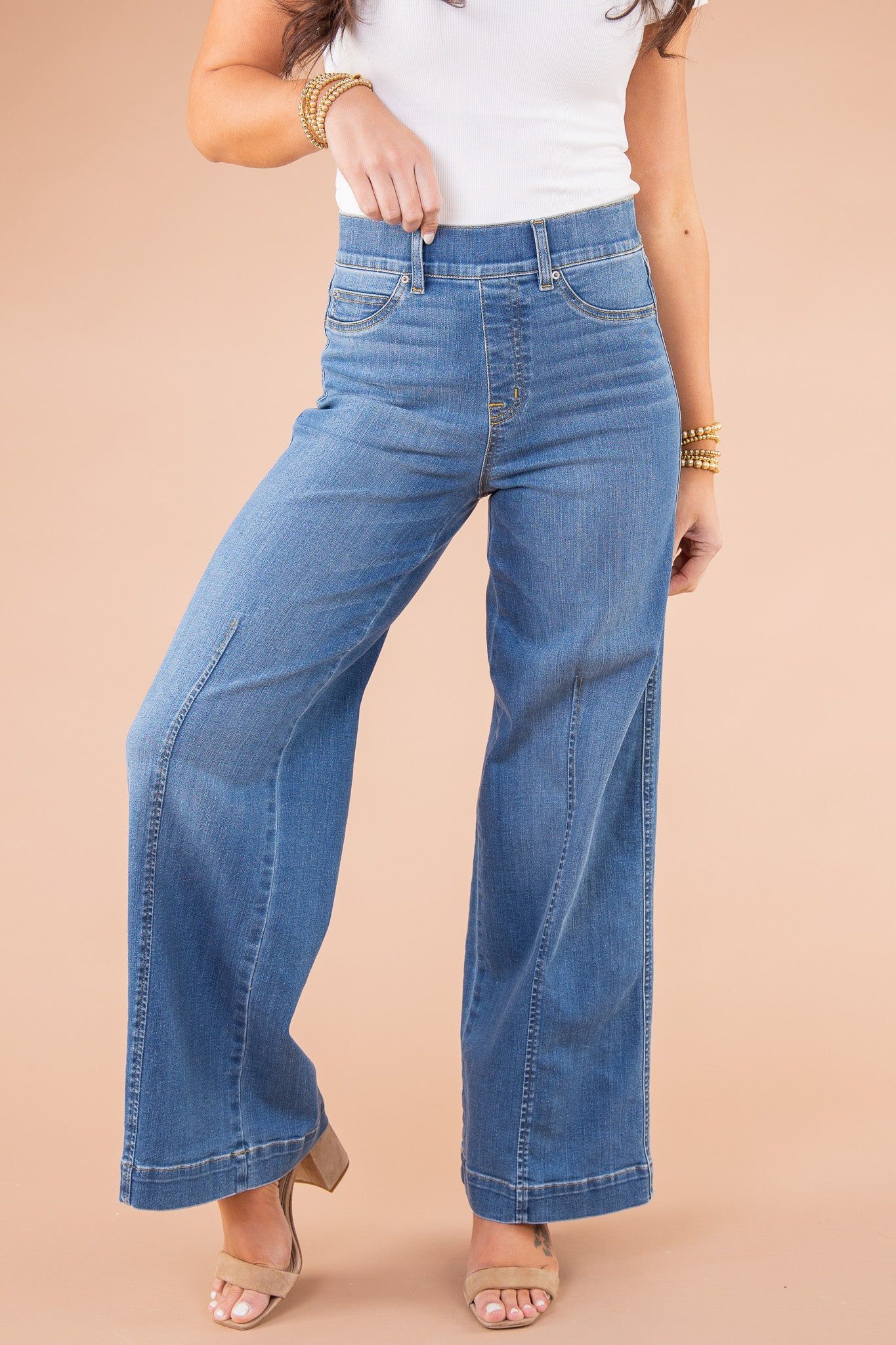 49% OFF🔥Seamed Front Wide Leg Jeans (Buy 2 Free Shipping)