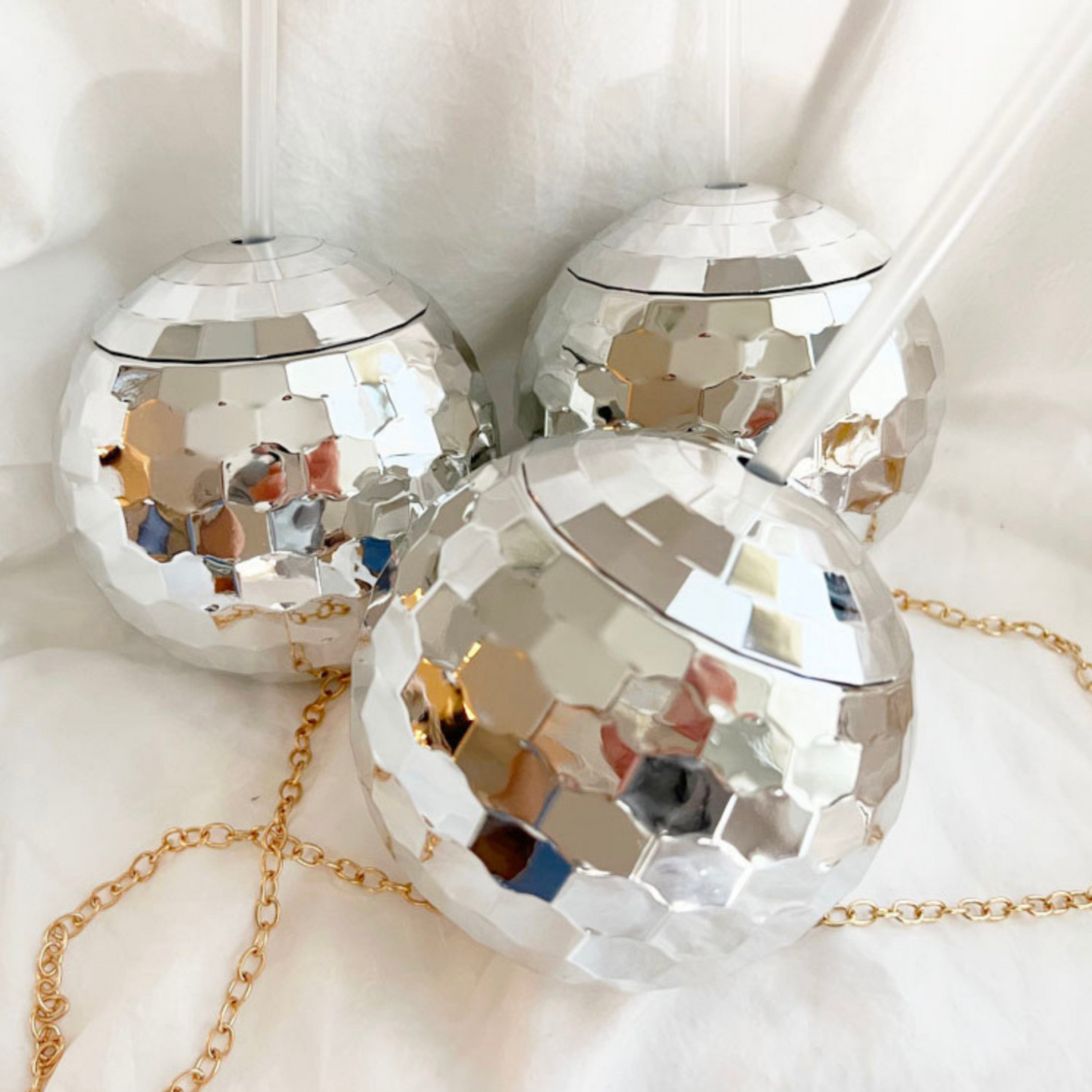 Personalized Wedding Disco Ball Cup with Clear Straw for Unique & Love | JNSDec03