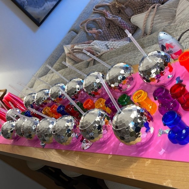 Personalized Wedding Disco Ball Cup with Clear Straw for Unique & Love | JNSDec03