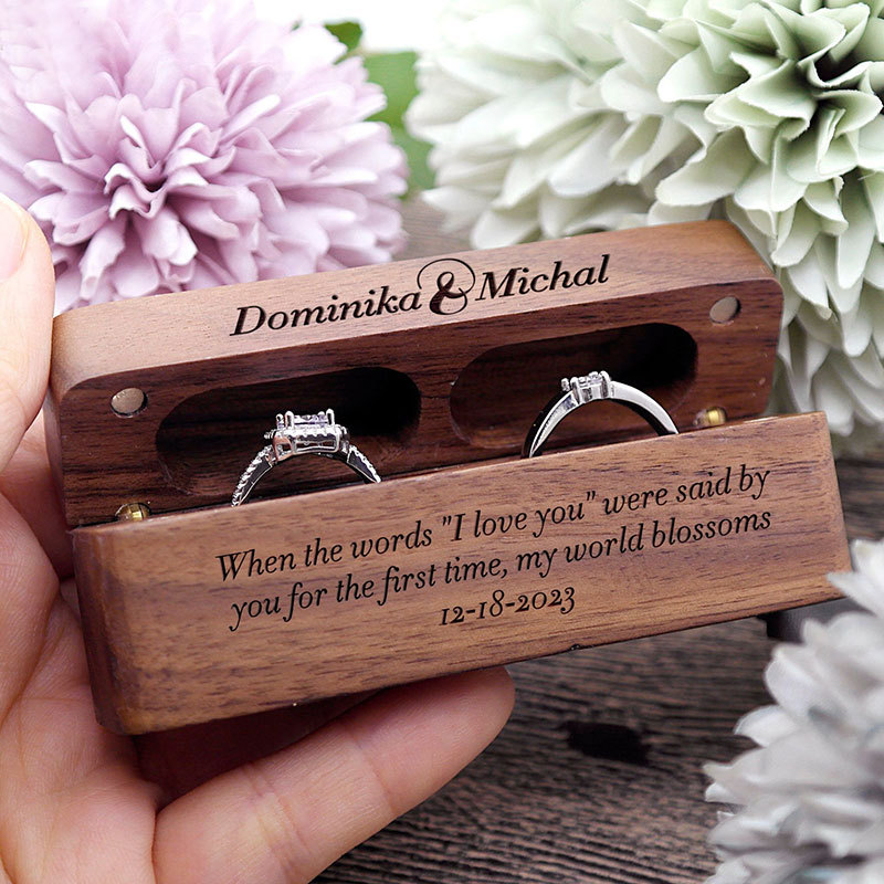 Personalized Wooden Wedding Ring Box for Unique & Love | JNSDec06