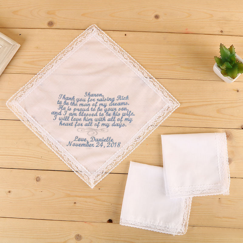 Personalized Wedding Lace Embroidery Handkerchief for Unique & Love | JNSCloth05