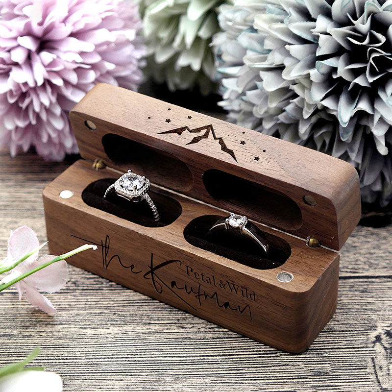 Personalized Wooden Wedding Ring Box for Unique & Love | JNSDec06