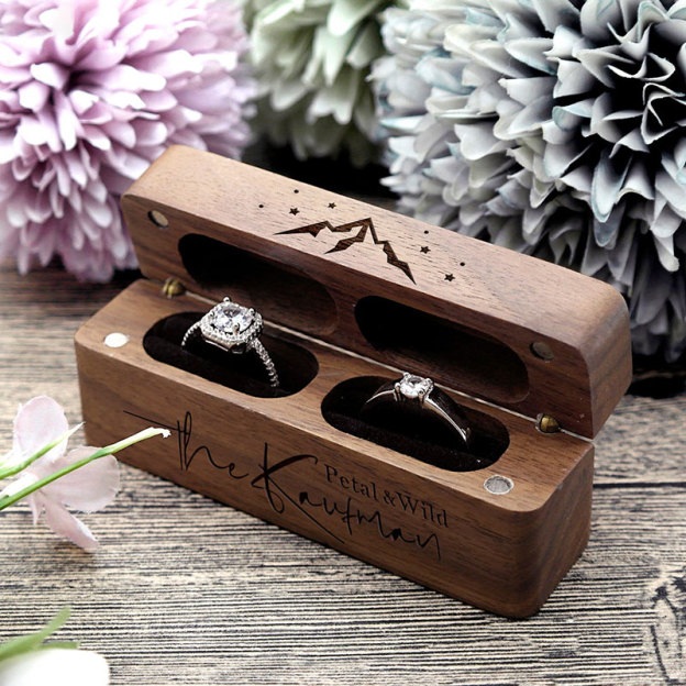 Personalized Wooden Wedding Ring Box for Unique & Love | JNSDec06