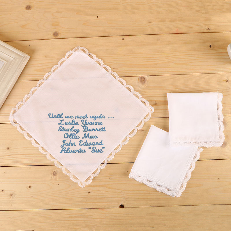 Personalized Wedding Lace Embroidery Handkerchief for Unique & Love | JNSCloth05