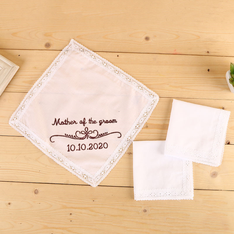 Personalized Wedding Lace Embroidery Handkerchief for Unique & Love | JNSCloth05
