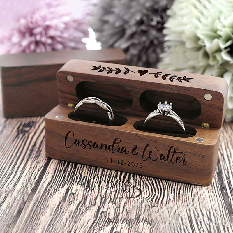 Personalized Wooden Wedding Ring Box for Unique & Love | JNSDec06