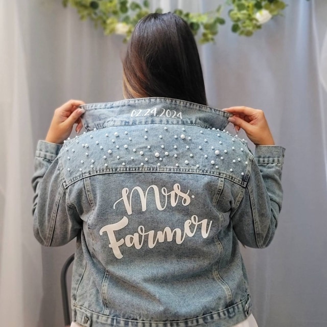 Personalized Wedding Denim Jacket | JNSCloth08
