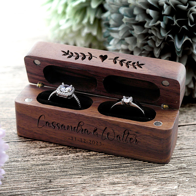 Personalized Wooden Wedding Ring Box for Unique & Love | JNSDec06
