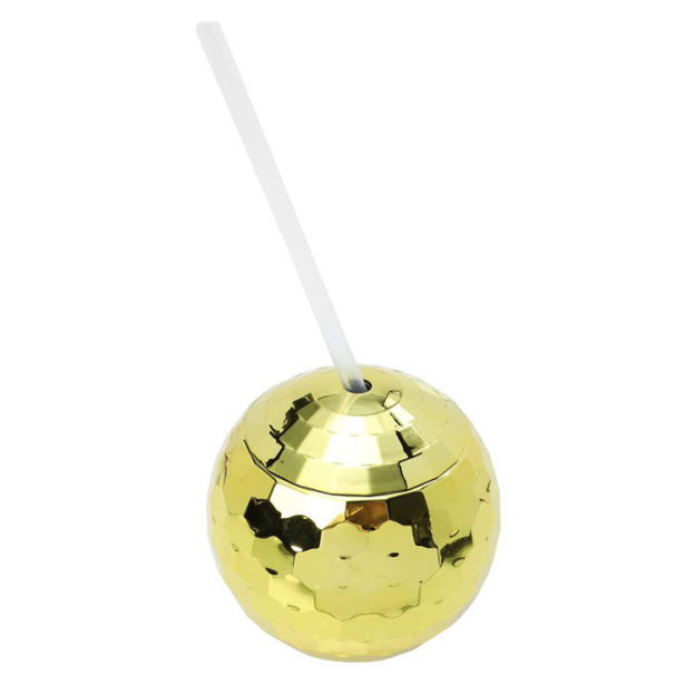 Personalized Wedding Disco Ball Cup with Clear Straw for Unique & Love | JNSDec03