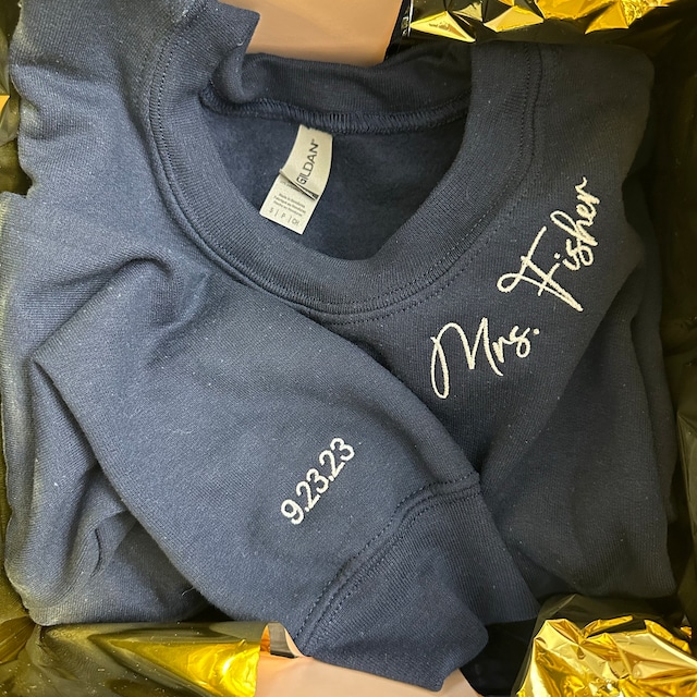 Personalized Mrs. Embroidered Sweatshirt for Unique & Love | JNSCloth07