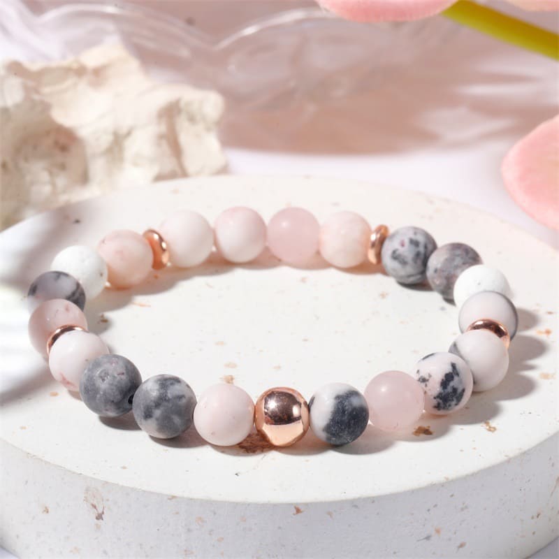 Guardian Star Natural Stone Frosted Beaded Bracelet