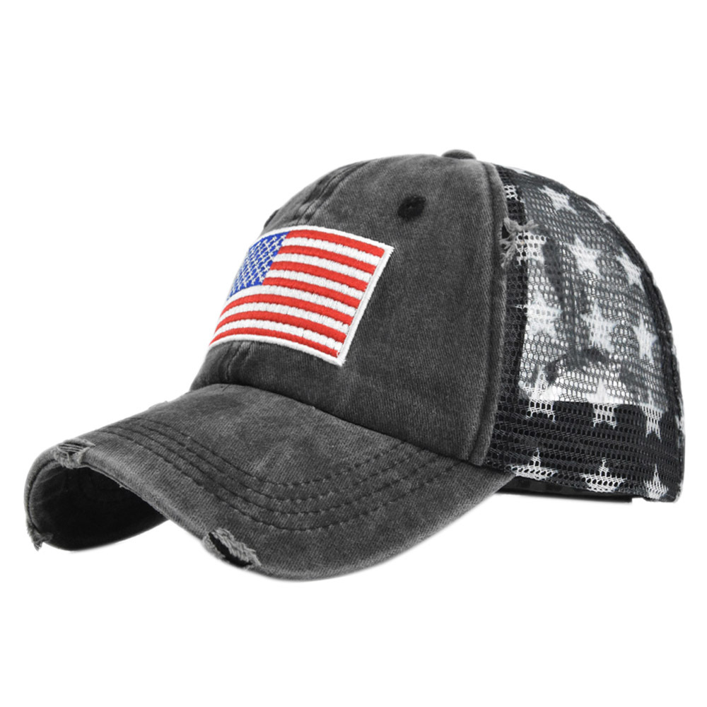 Independence Day flag embroidered duck tongue hat