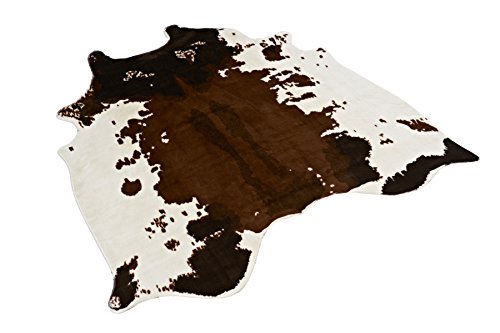Catchnew Kunsftellteppich, Kuhmotiv, Braun, ca. 1,2 x 1,3 m, für Zuhause. Kuhmuster