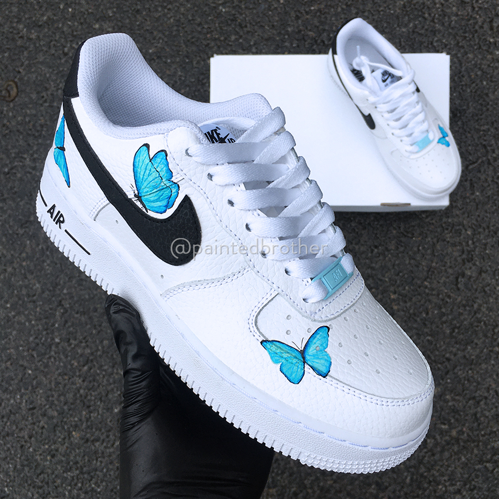 Custom Hand Painted Butterfly Nike Air Force 1-paintedbrother