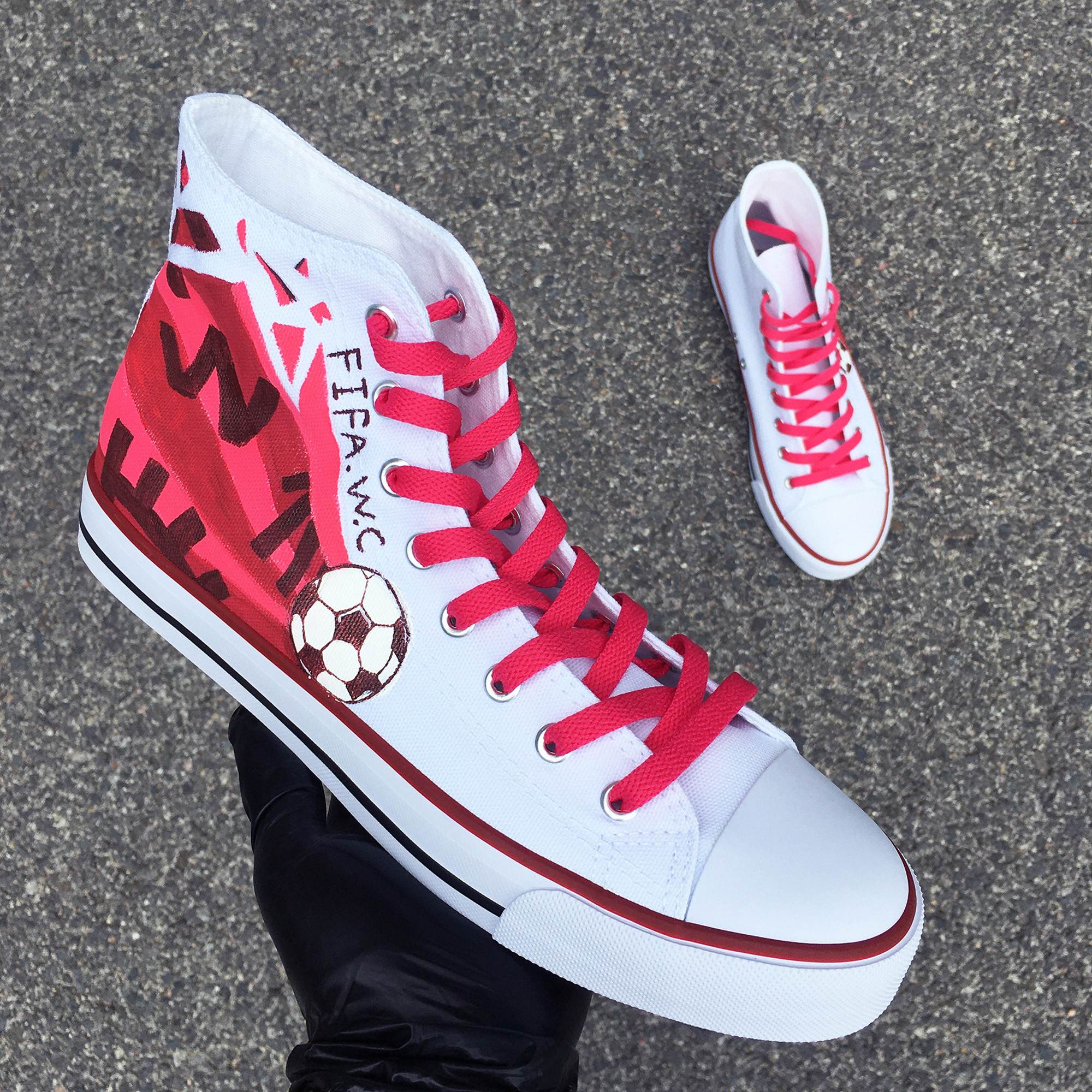 World Cup Custom Hand Painted Canvas Shoes 