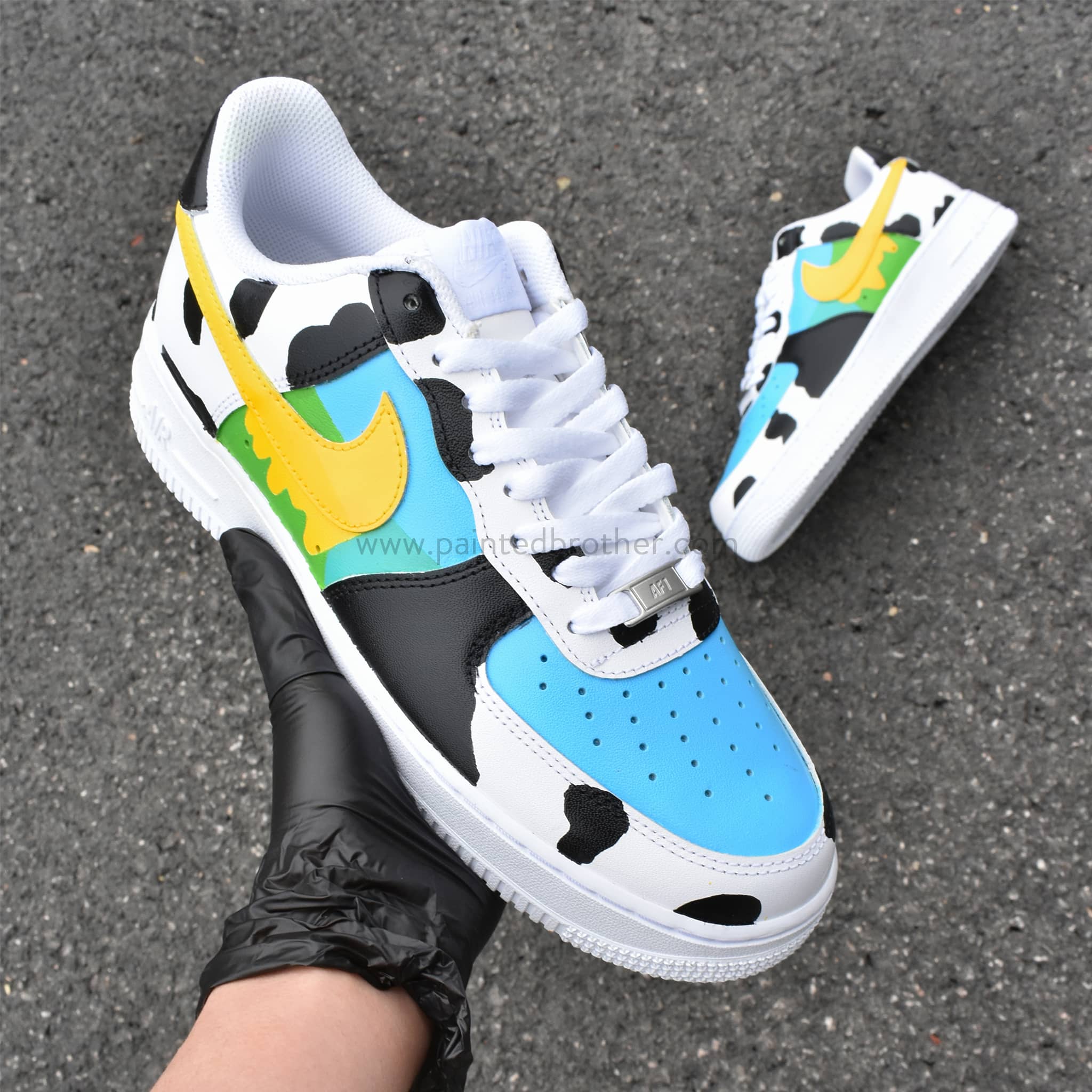 Cow Ice Cream Custom Hand Painted Shoes Nike Air Force 1-paintedbrother