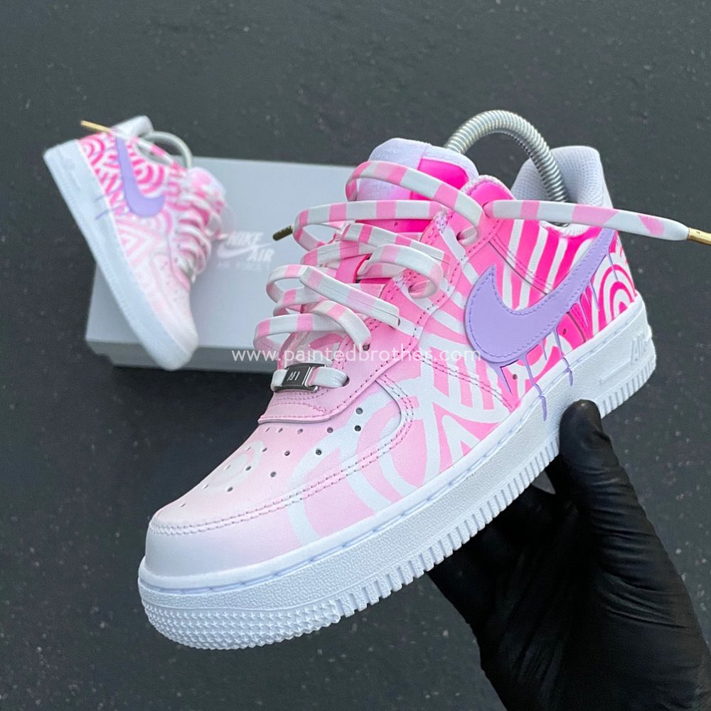 Custom Painted Shoes Tpink Girls Love Gift Air Force 1's-paintedbrother