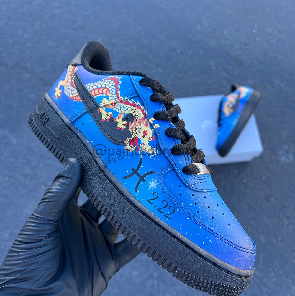 Galaxy Horoscope Pisces Sign Custom Hand-painted Nike Air Force 1-paintedbrother