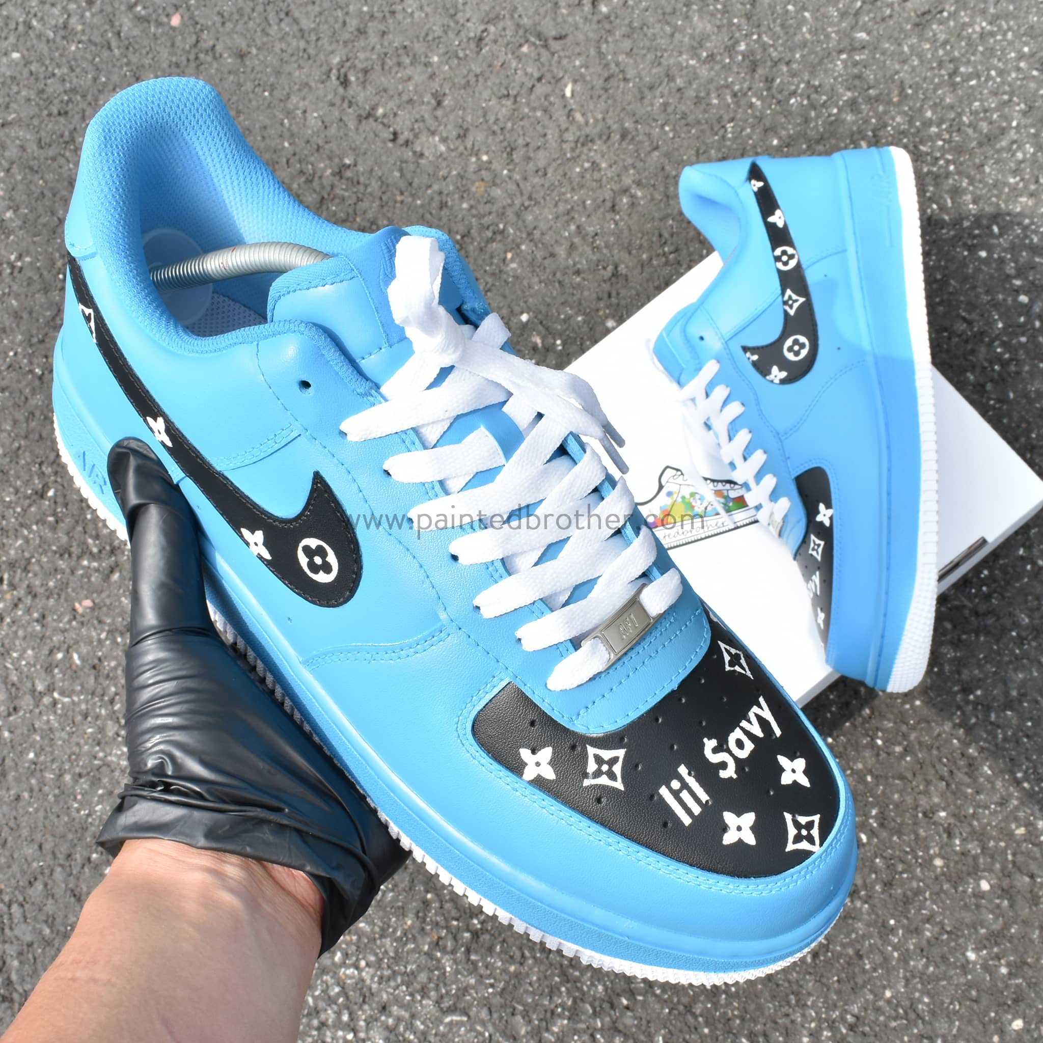 Custom Painted Shoes LOUIS VUITTON LV Your Name Nike Air  Force 1's-paintedbrother
