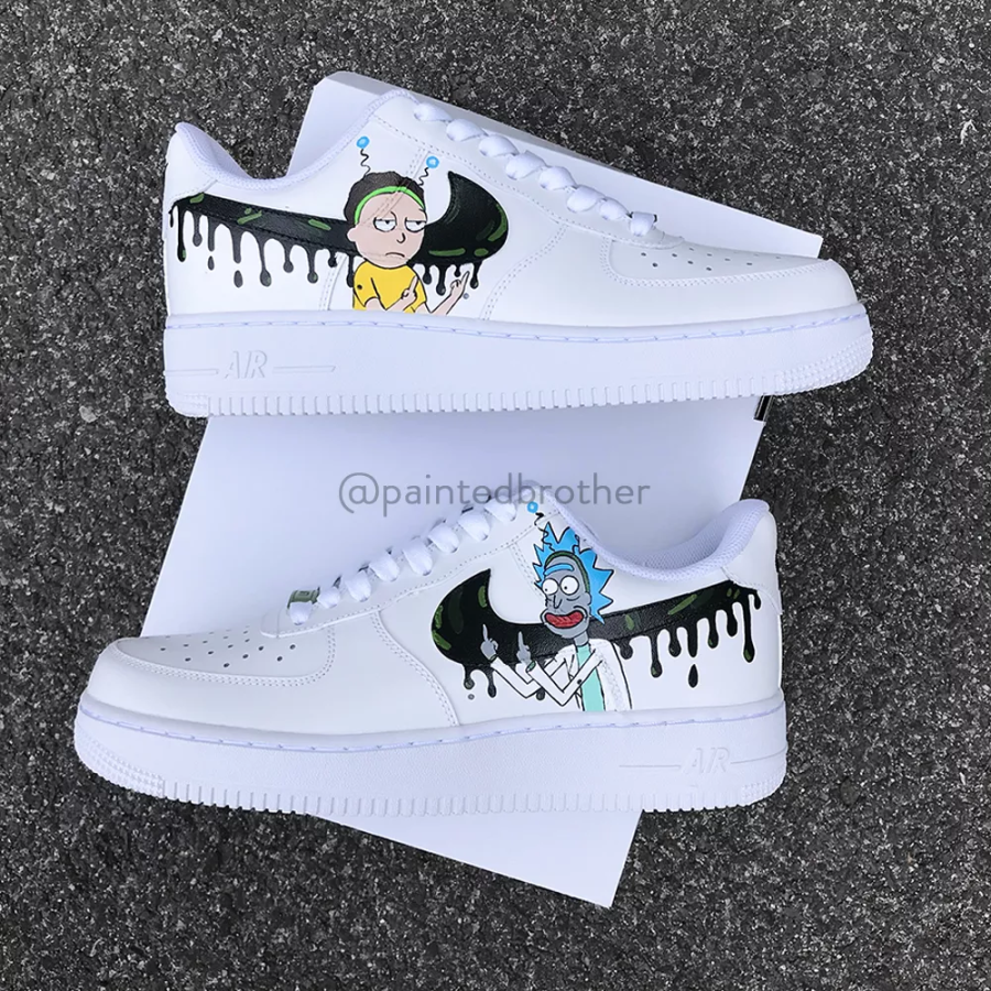 Custom Hand Painted Rick And Morty Nike Air Force 1