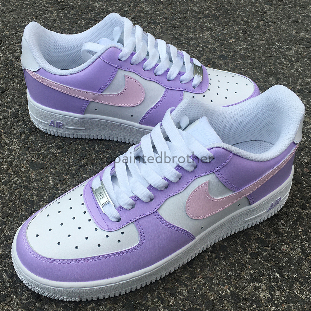 Light Purple and Pink Custom Hand Painted Nike Air Force 1