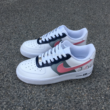 Pink Grey Blue Custom Hand Painted Nike Air Force 1