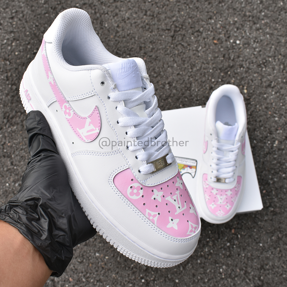 pink lv custom air forces