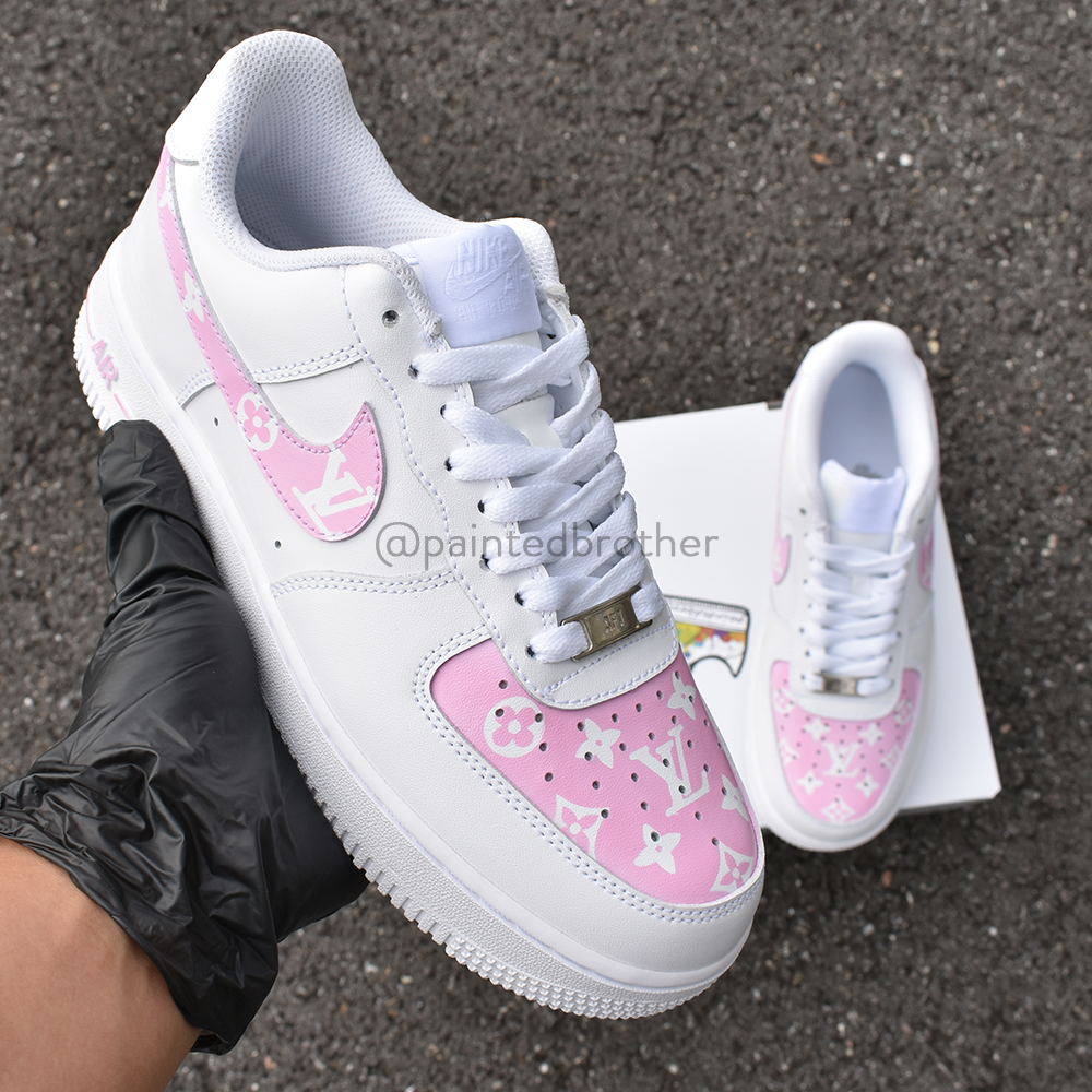 Pink LV Louis vuitton Custom Nike Air Force 1