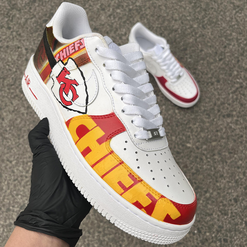 Kansas City Chiefs Theme Custom Hand Painted Nike Air Force 1