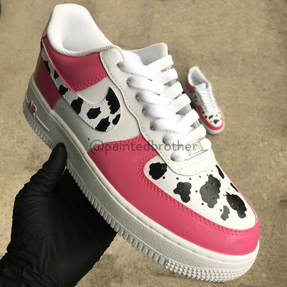 Pink Leopard Print Custom Hand Painted Nike Air Force 1-paintedbrother