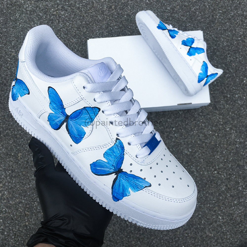 Men's Custom Nike Air Force 1 Reflective Butterflies Hand Painted Custom  Sneakers- Gift Ideas
