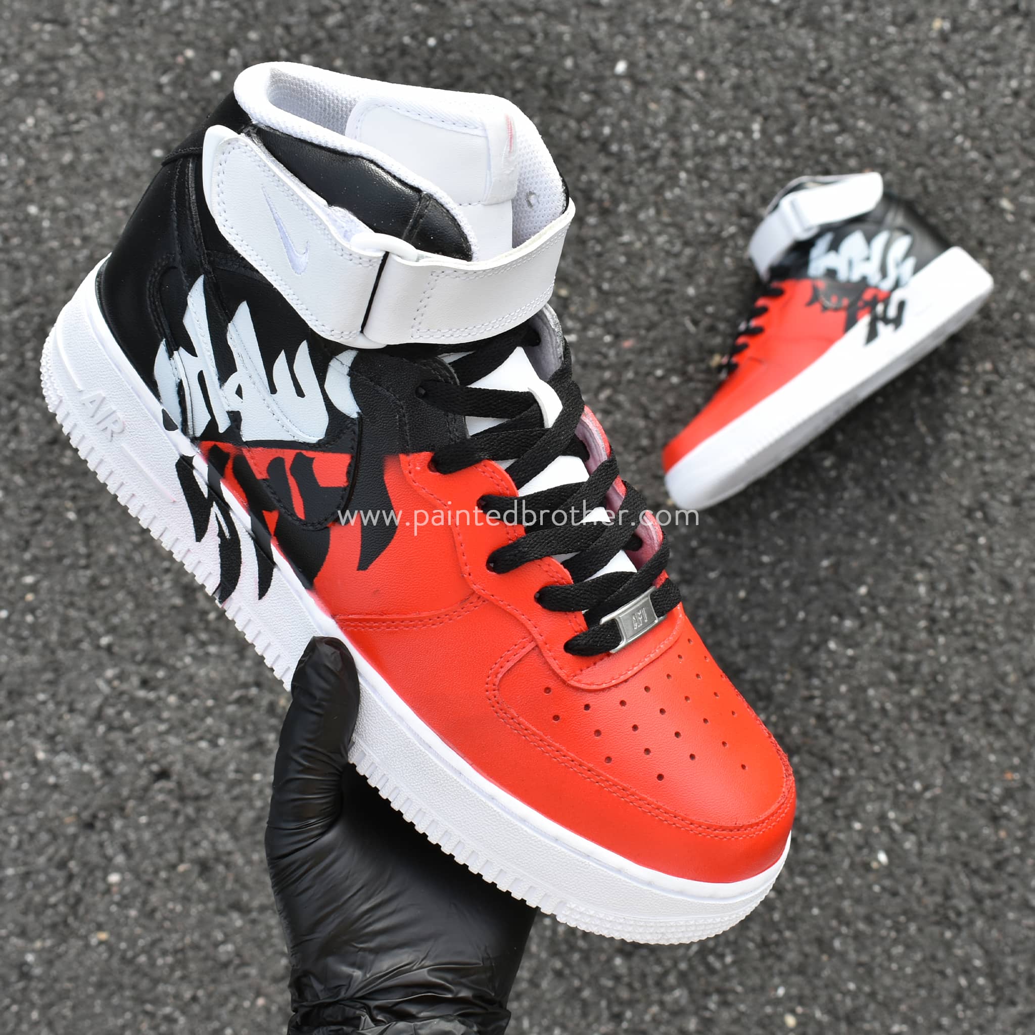 Custom Painted Shoes Good and Evil Nike Air  Force 1's-paintedbrother