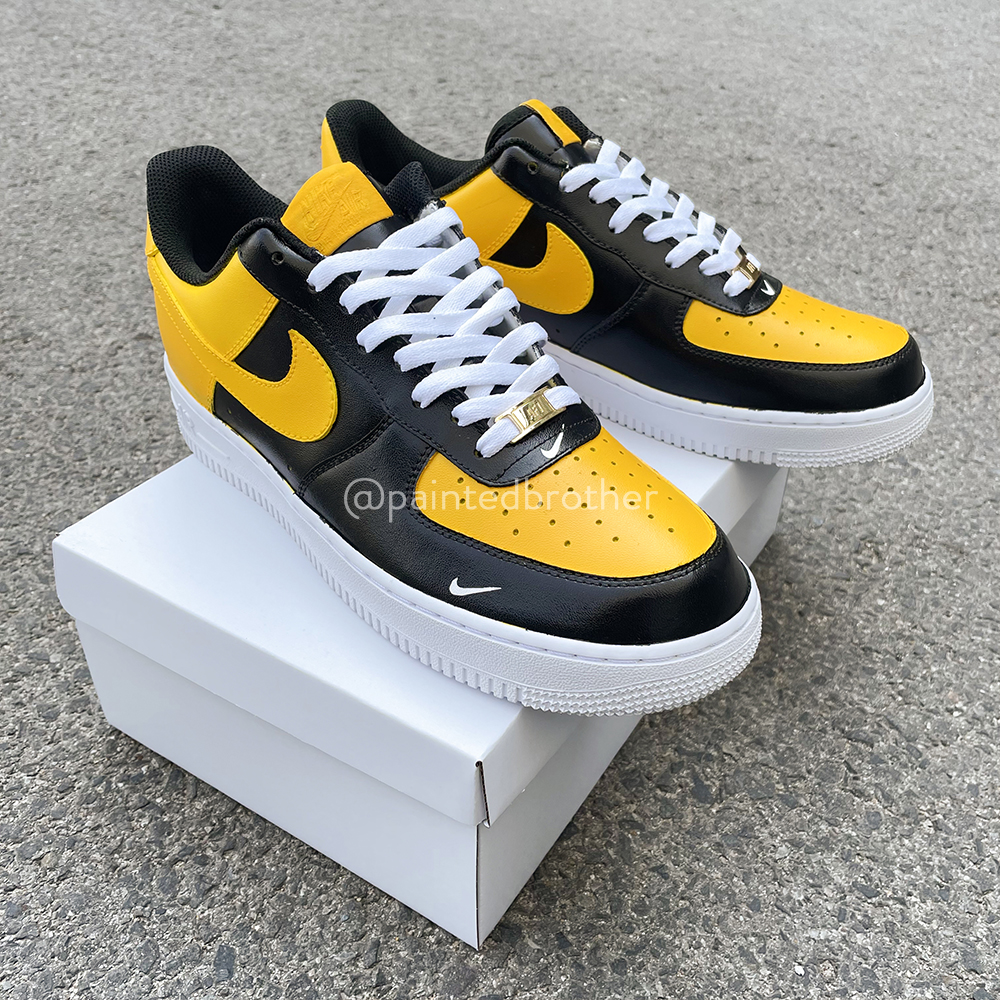 Custom Yellow and Black Nike Air Force 1