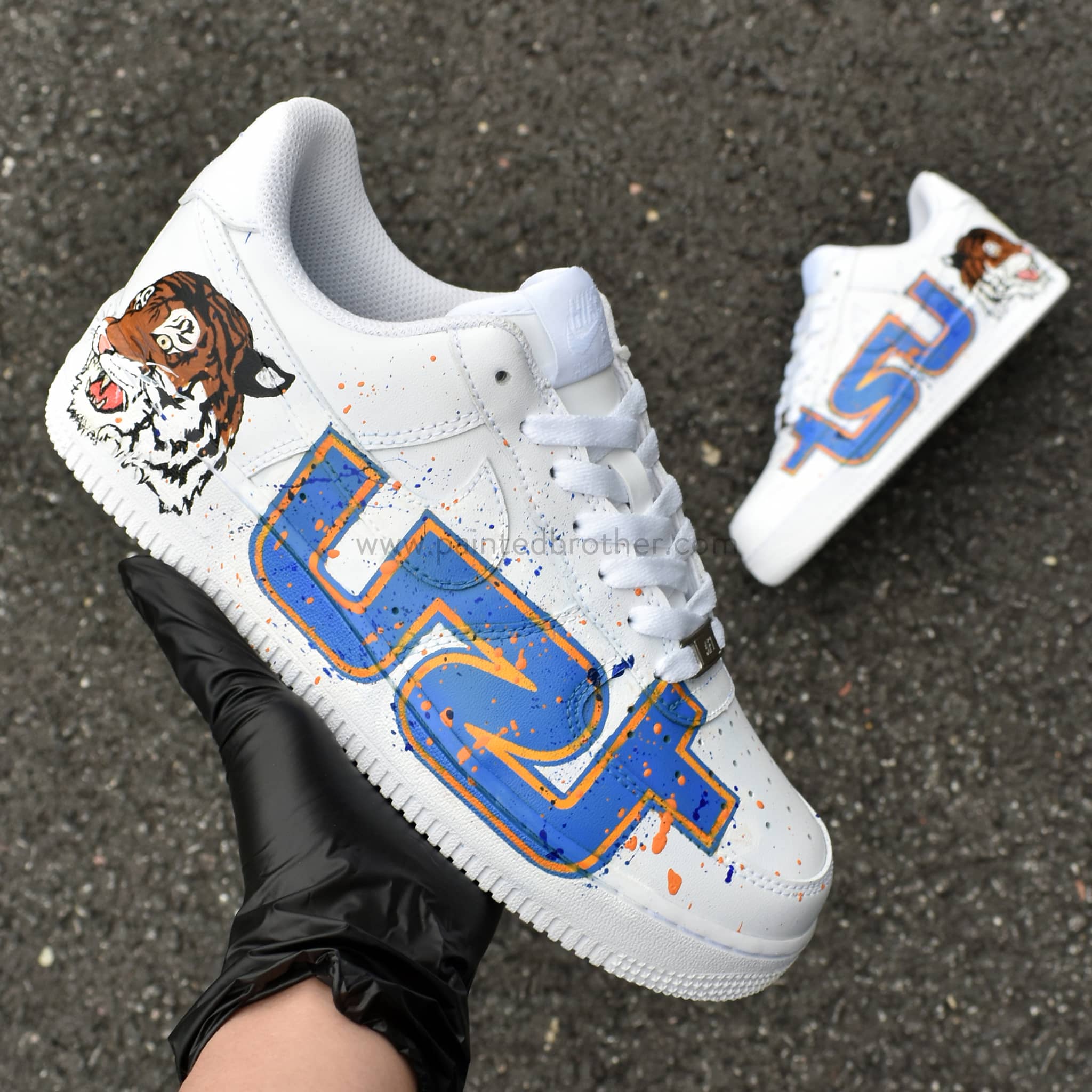 Custom Hand Painted TSU Tennessee State University Tiger Nike Air Force 1 Low-paintedbrother