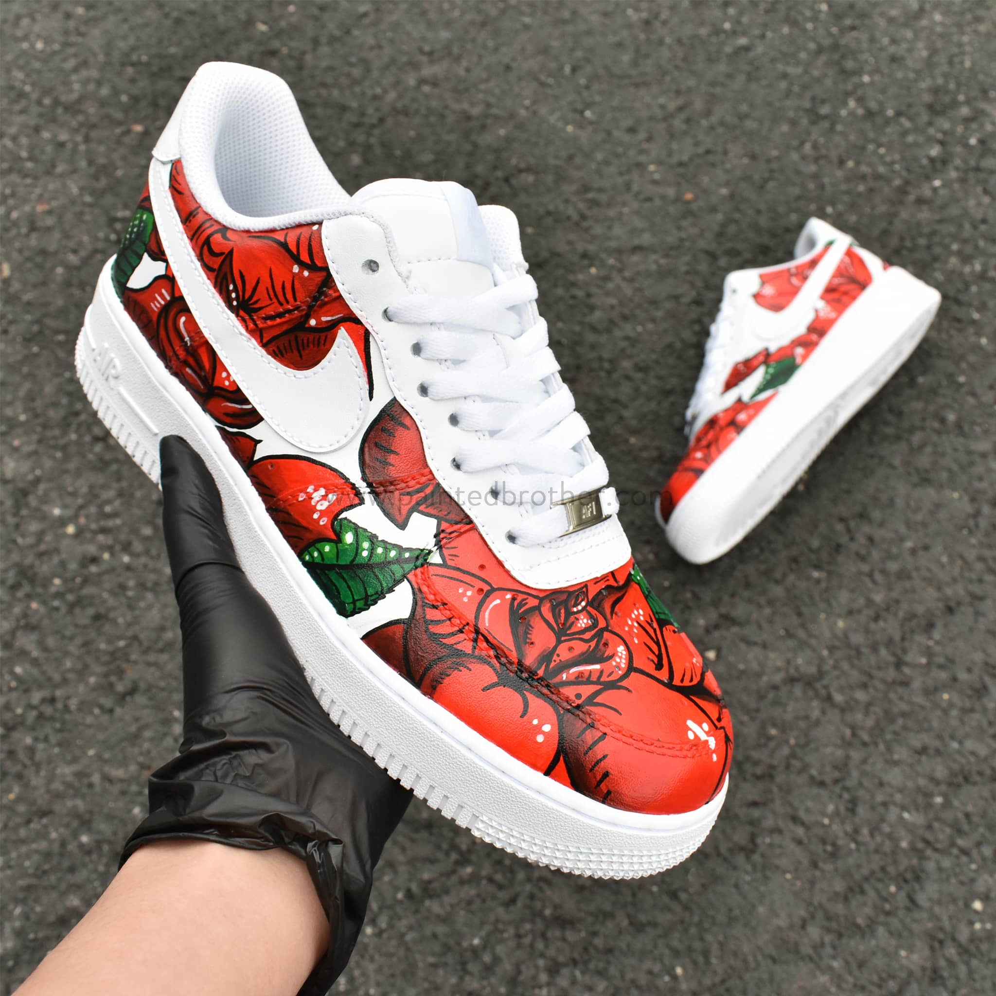 Rose Flower Custom Hand Painted Shoes Air Force 1-paintedbrother
