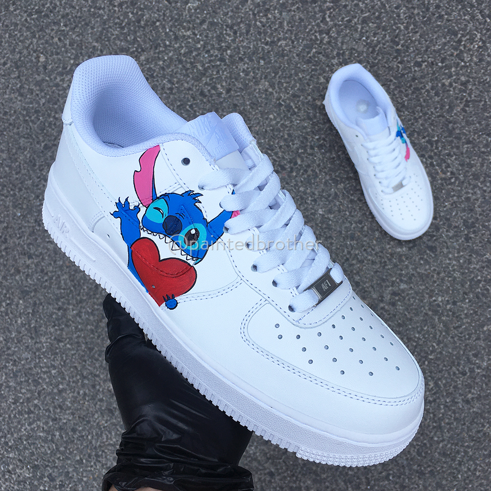 Stitch Custom Hand Painted Nike Air Force 1-paintedbrother