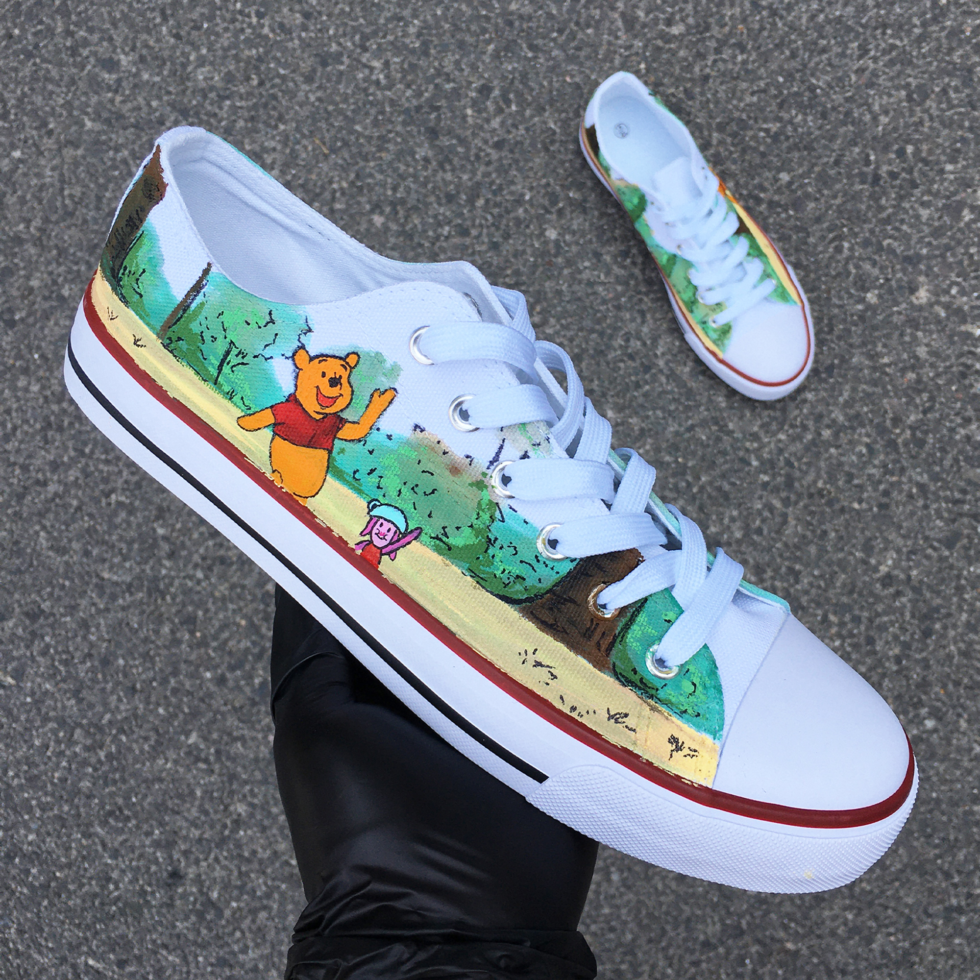 Winnie The Pooh Custom Hand Painted Canvas Shoes 