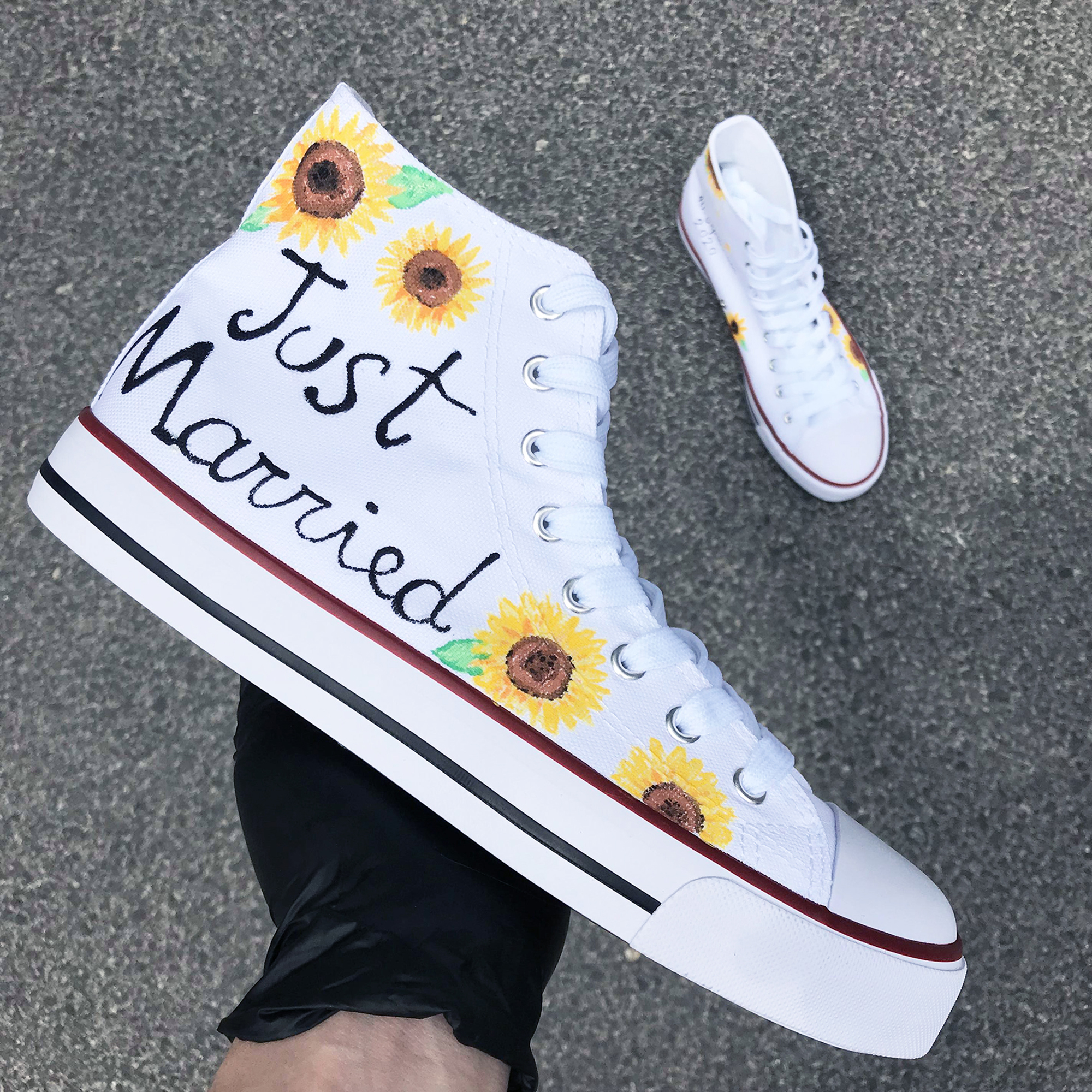 Wedding Custom Hand Painted Canvas Shoes 