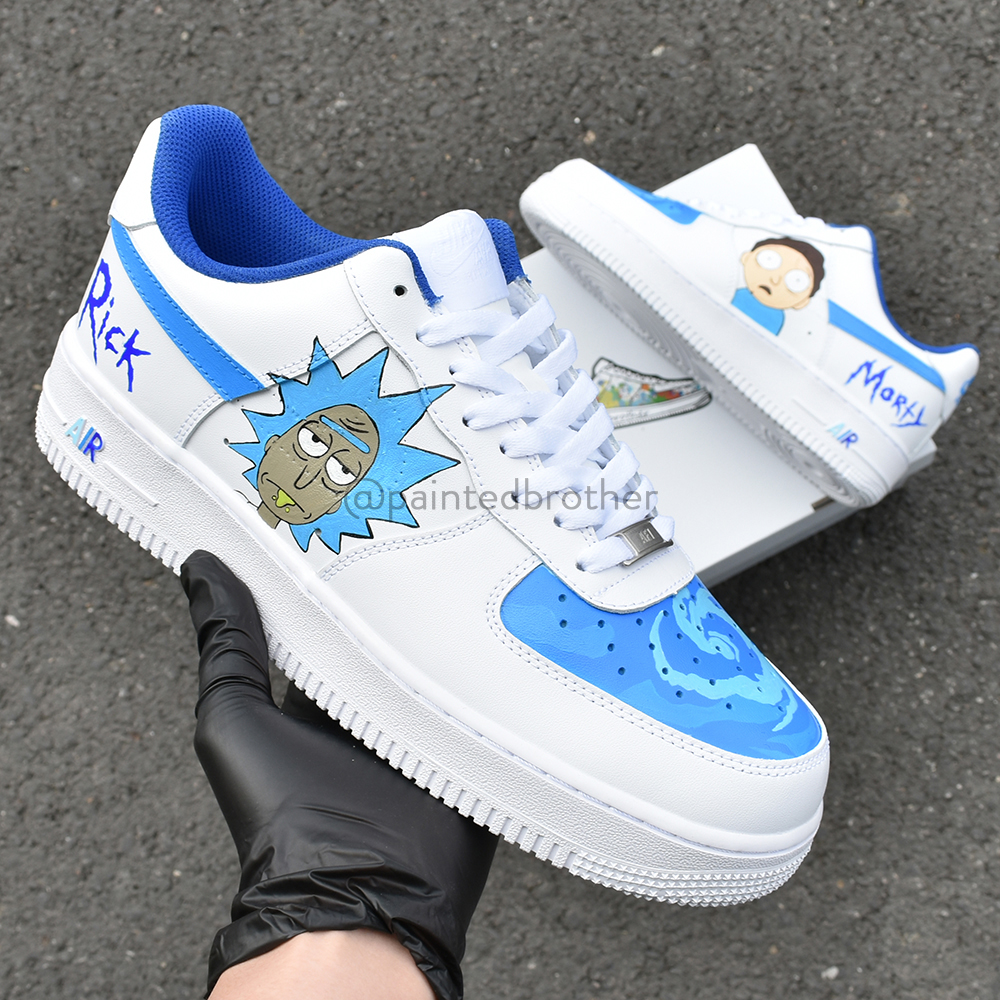 Custom Hand Painted Rick and Morty Nike Air Force 1-paintedbrother
