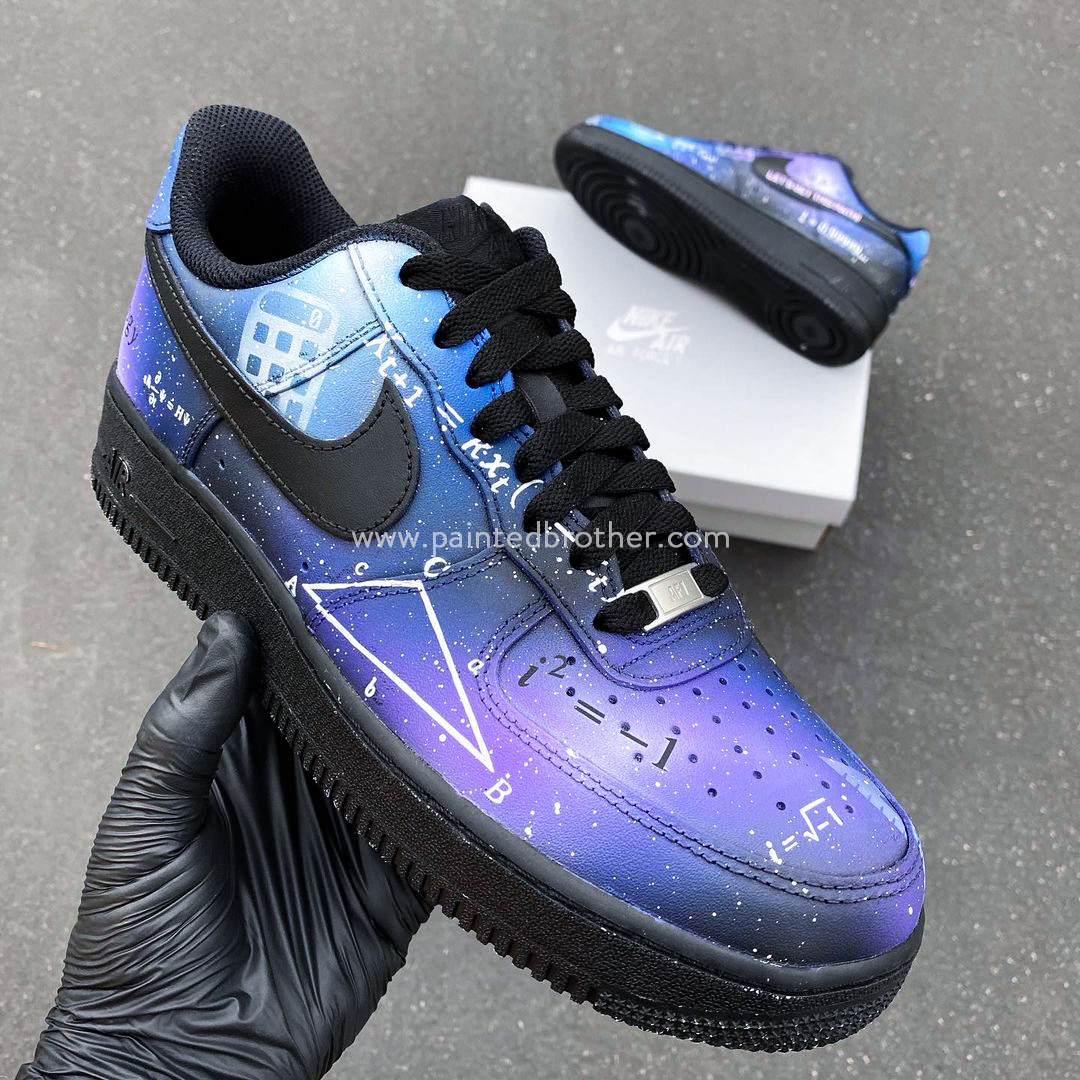 Custom Painted Shoes Calculations Mathematics Passwords Force 1's-paintedbrother