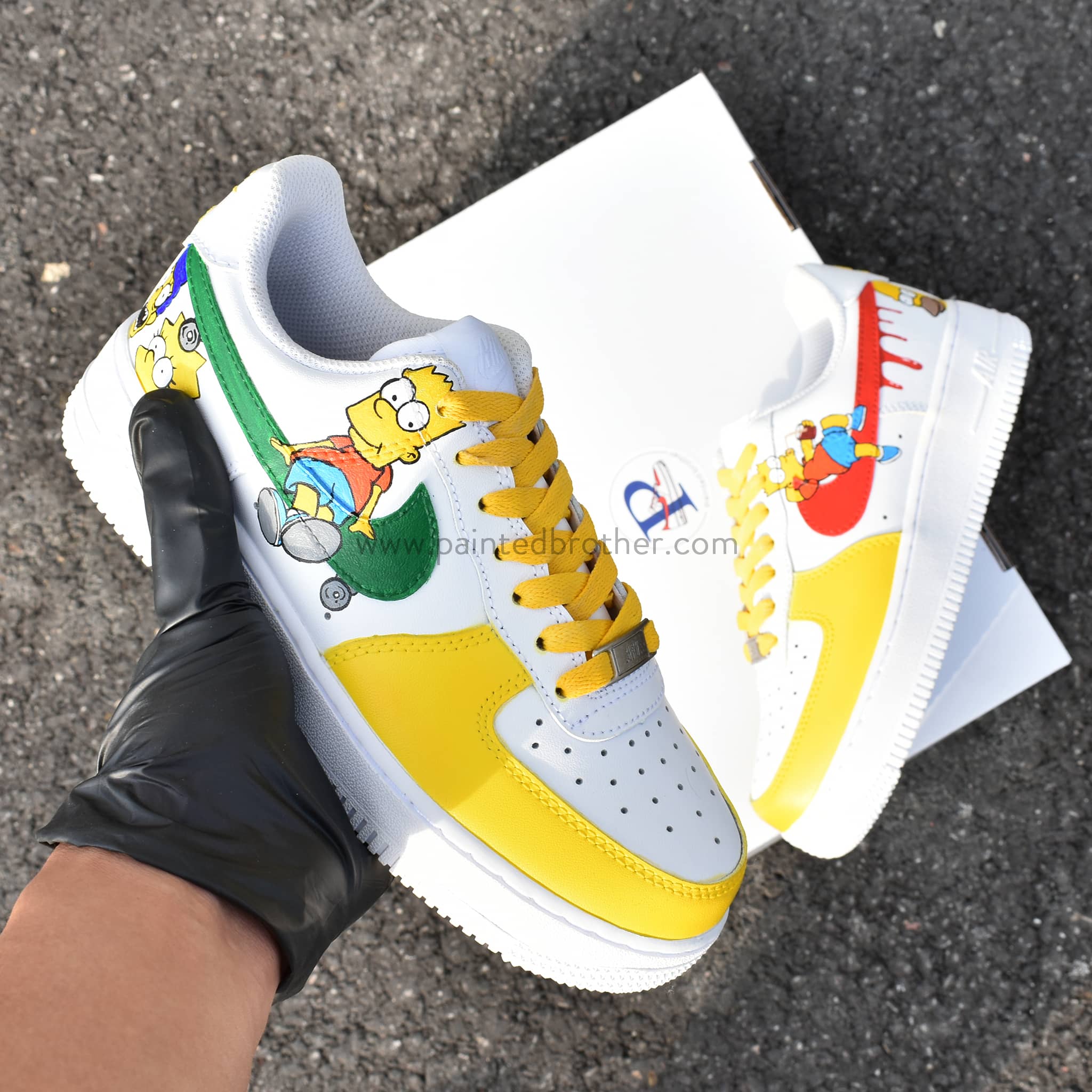 Custom Hand Painted The Simpsons Nike Air Force 1-paintedbrother