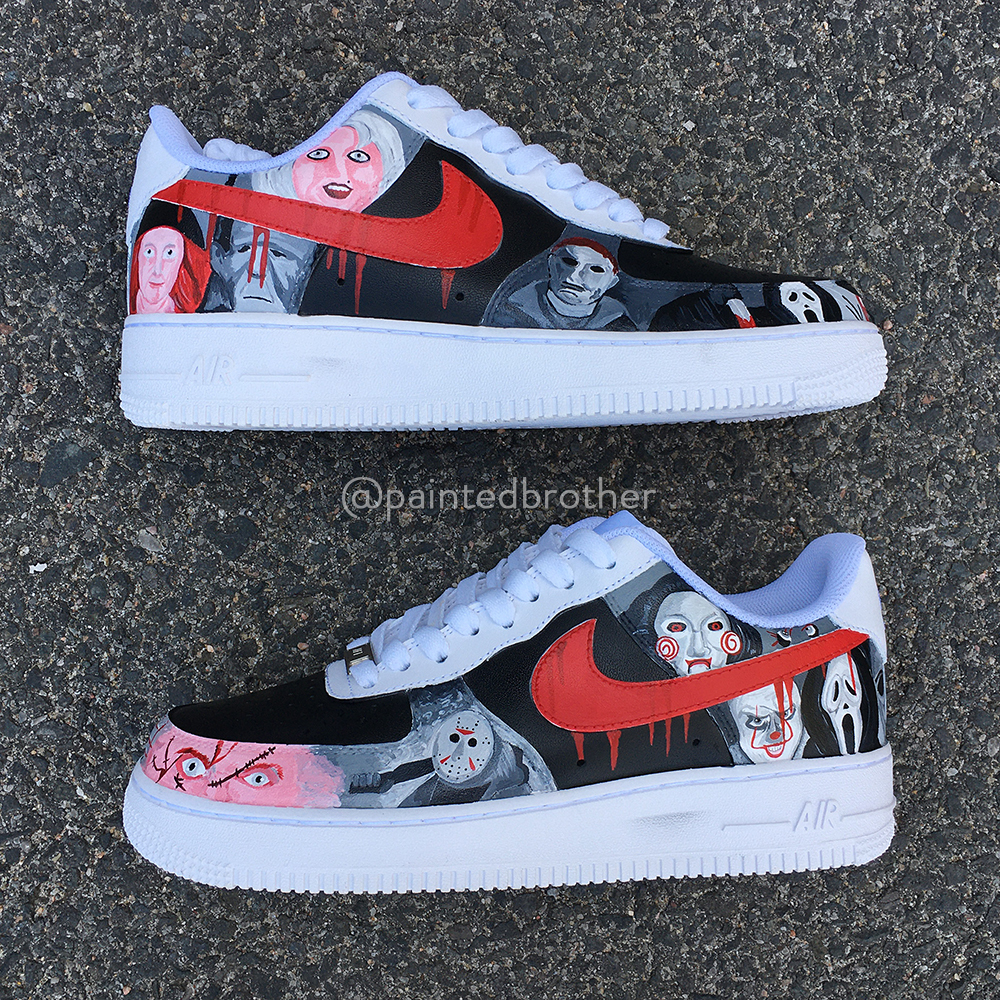 Custom Hand Painted Horror Film Nike Air Force 1-paintedbrother