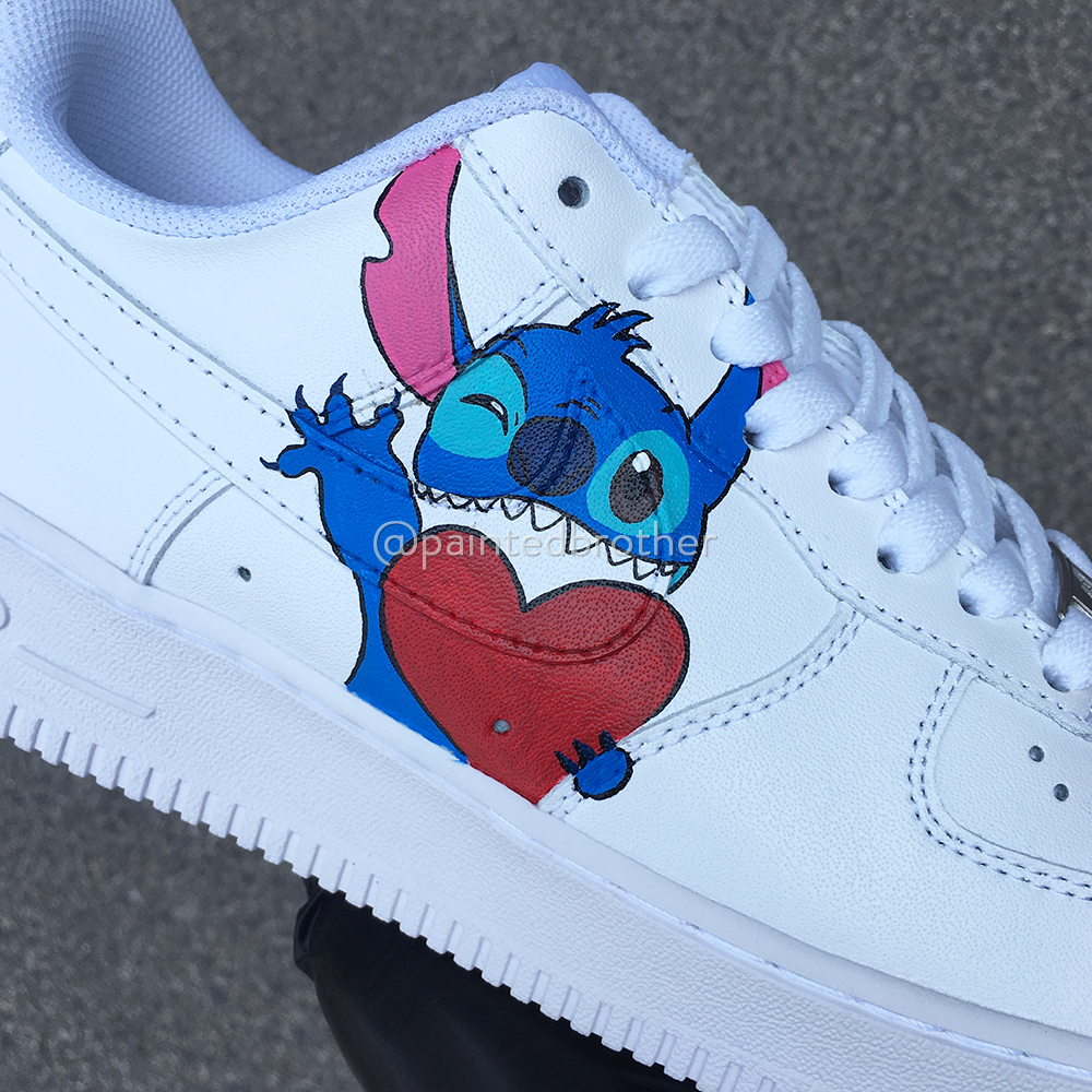 Stitch Custom Hand Painted Nike Air Force 1-paintedbrother